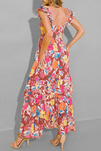 Load image into Gallery viewer, Tiered Ruffled Printed Sleeveless Dress