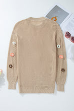 Load image into Gallery viewer, HELLO Flower Round Neck Long Sleeve Sweater