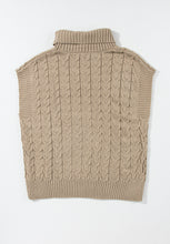 Load image into Gallery viewer, Cable Knit Turtleneck Short Sleeve Sweater