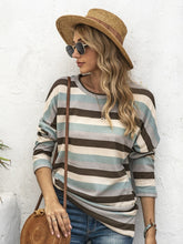 Load image into Gallery viewer, Full Size Striped Round Neck Long Sleeve T-Shirt Plus Size