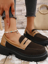 Load image into Gallery viewer, Contrast Suede Platform Loafers