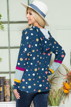 Load image into Gallery viewer, Celeste Full Size Polka Dot Drawstring Hoodie