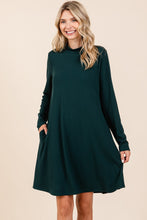 Load image into Gallery viewer, Mittoshop Mock Neck Long Sleeve Dress with Pockets