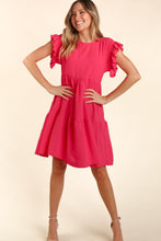 Load image into Gallery viewer, Haptics Full Size Smocking Ruffle Short Sleeve Dress with Pockets