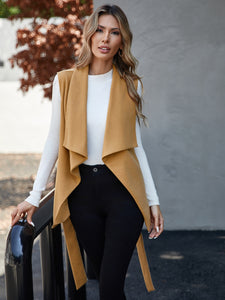 Tie Waist Vest Coat