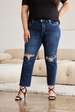 Load image into Gallery viewer, RFM Full Size Tummy Control Distressed High Waist Raw Hem Jeans