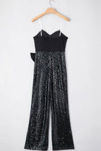 Load image into Gallery viewer, Bow Sequin Wide Leg Jumpsuit