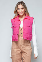 Load image into Gallery viewer, Snobbish Snap Down Quilted Crop Vest