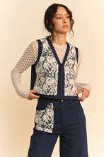 Load image into Gallery viewer, Davi &amp; Dani Lace Patch Open Front Denim Vest