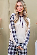 Load image into Gallery viewer, And The Why Drawstring Hooded Top and Plaid Pants Lounge Set