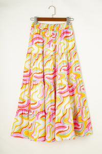 Printed Elastic Waist Skirt