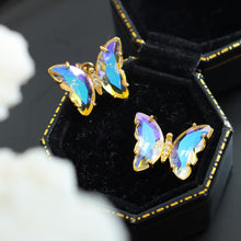 Load image into Gallery viewer, Gold-Plated Butterfly Stud Earrings