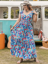 Load image into Gallery viewer, Plus Size Printed Cap Sleeve Dress