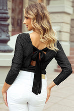 Load image into Gallery viewer, Bowknot V-Neck Long Sleeve Blouse