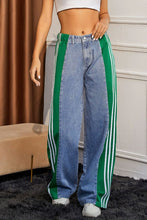 Load image into Gallery viewer, Contrast Side Striped Wide Leg Jeans