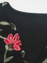 Load image into Gallery viewer, Perfee Embroidered V-Neck Floral Bodysuit