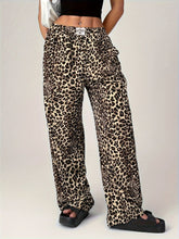 Load image into Gallery viewer, Leopard Wide Leg Pants with Pockets