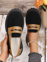 Load image into Gallery viewer, Contrast Suede Platform Loafers