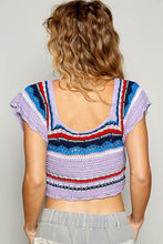 Load image into Gallery viewer, POL Openwork Ethnic Pattern Square Neck Cropped Knit Top