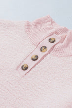 Load image into Gallery viewer, Button Detail Mock Neck Long Sleeve Sweater