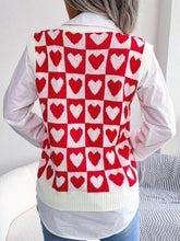 Load image into Gallery viewer, Heart V-Neck Sweater Vest