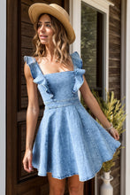 Load image into Gallery viewer, Ruffled Square Neck Mini Dress