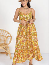 Load image into Gallery viewer, Plus Size Printed V-Neck Maxi Cami Dress