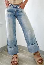 Load image into Gallery viewer, Washed Wide Leg Jeans with Pockets