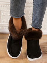 Load image into Gallery viewer, Faux Fur Suede Round Toe Sneakers