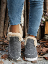 Load image into Gallery viewer, Furry Suede Round Toe Flat Sneakers