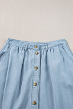 Load image into Gallery viewer, Snap Down High Waist Denim Skirt