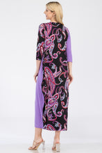 Load image into Gallery viewer, Celeste Full Size Paisley Contrast Midi Dress with Pockets