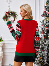 Load image into Gallery viewer, Christmas Element Round Neck Long Sleeve Sweater