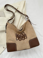 Load image into Gallery viewer, Suede Patch Adjustable Strap Tote Bag