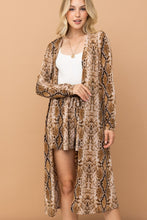 Load image into Gallery viewer, And The Why Snake Print Kimono Open Front Longline Cardigan