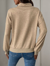 Load image into Gallery viewer, Perfee Asymmetric Mock Neck Long Sleeve Sweatshirt