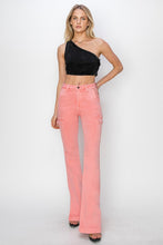 Load image into Gallery viewer, RISEN Full Size High Rise Side Slit Cargo Bootcut Jeans