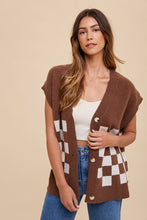 Load image into Gallery viewer, Annie Wear Checkered Button Down Short Sleeve Cardigan