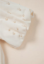 Load image into Gallery viewer, Pearl Detail Round Neck Half Sleeve Blouse