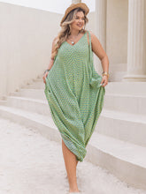 Load image into Gallery viewer, Plus Size Printed V-Neck Wide Leg Jumpsuit