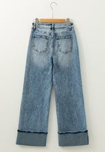 Load image into Gallery viewer, Washed Wide Leg Jeans with Pockets