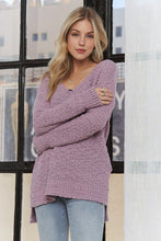 Load image into Gallery viewer, ADORA High-Low Side Slit V-Neck Sweater