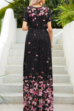 Load image into Gallery viewer, Printed Round Neck Short Sleeve Maxi Dress