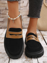 Load image into Gallery viewer, Contrast Suede Platform Loafers