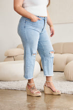 Load image into Gallery viewer, RFM Full Size Tummy Control High Waist Raw Hem Distressed Jeans