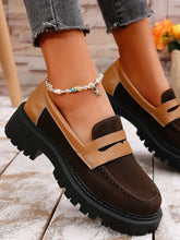 Load image into Gallery viewer, Contrast Suede Platform Loafers