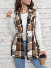 Load image into Gallery viewer, Plaid Button Down Vest Coat