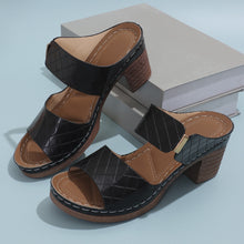 Load image into Gallery viewer, PU Leather Block Heel Sandals