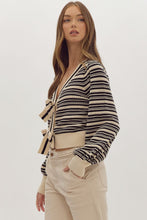 Load image into Gallery viewer, Bow Front Stripe Cardigan