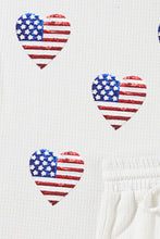 Load image into Gallery viewer, US Flag Round Neck Top and Shorts Set